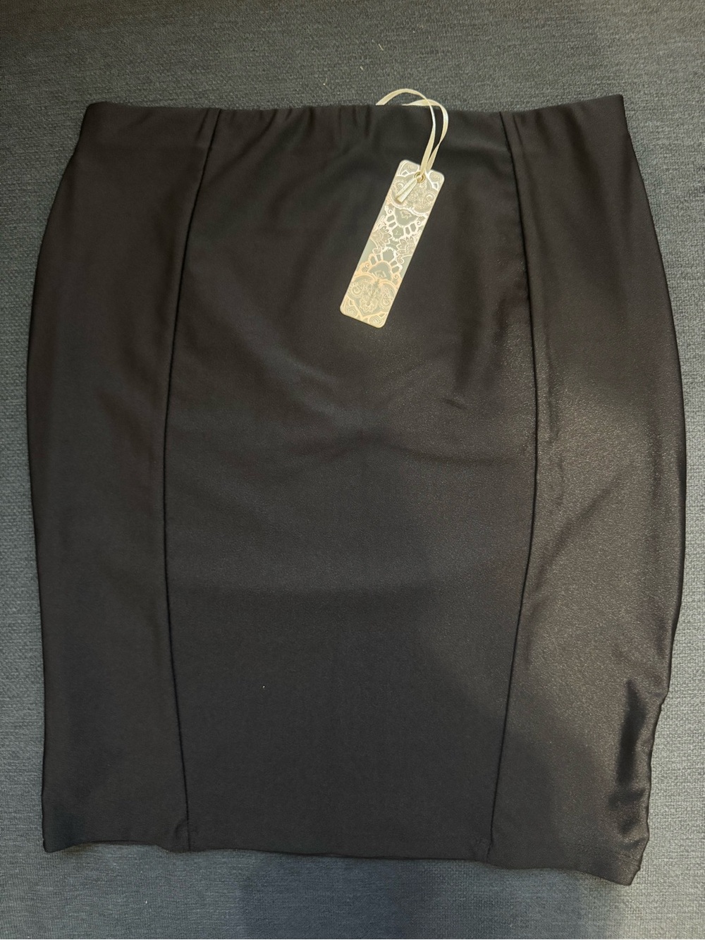 iris Black Pencil Skirt with Seam Detailing